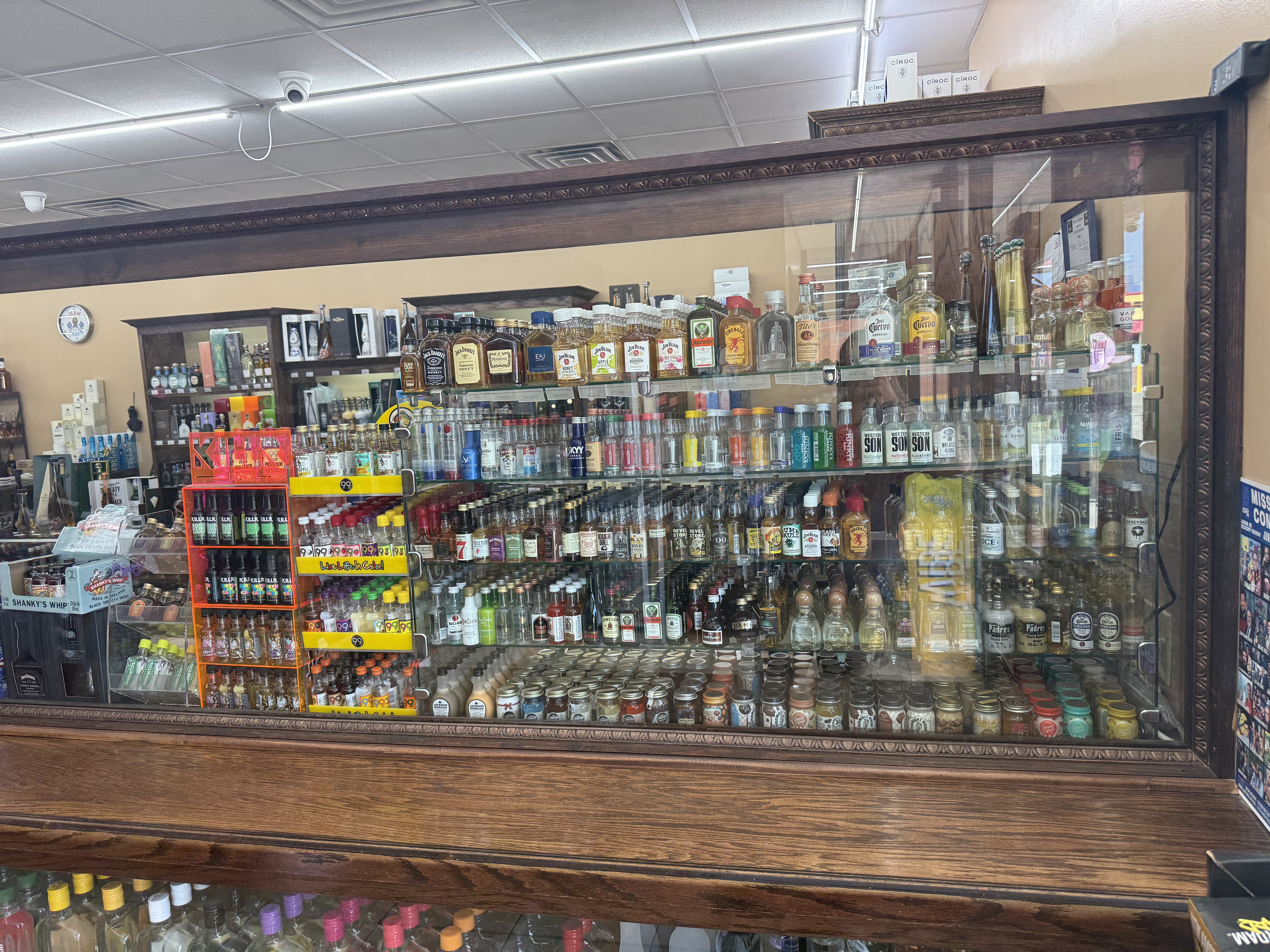 Miniature shots wall