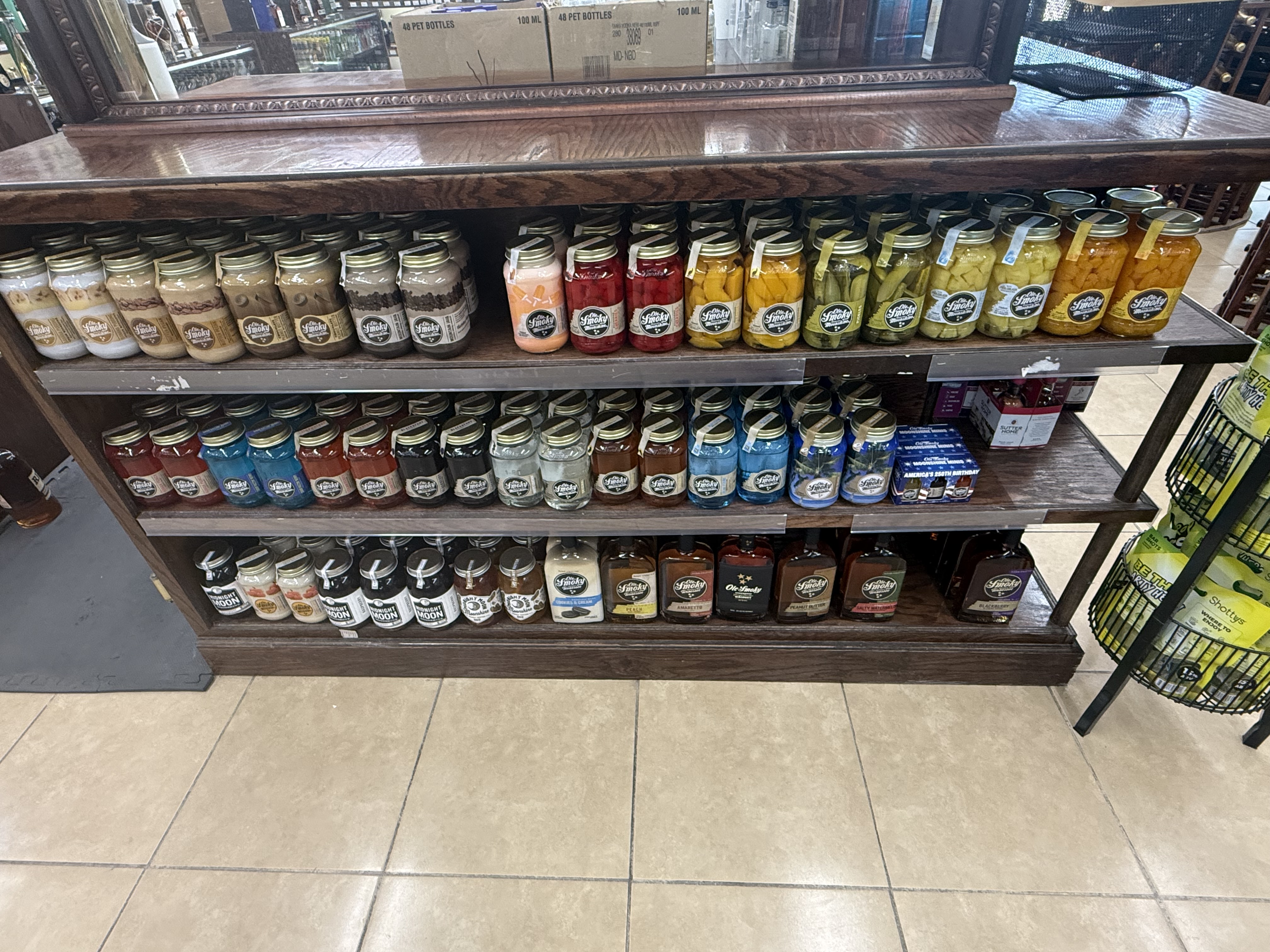 Old Smokey moonshine display